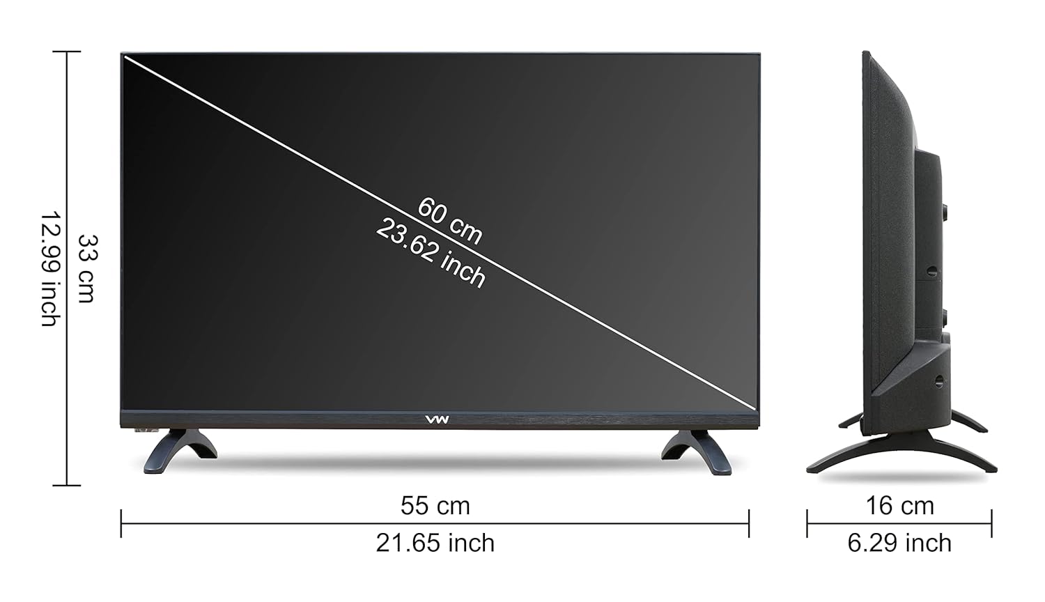 VW 60 cm (24 inch) Premium Series HD Ready LED TV Model VW24A