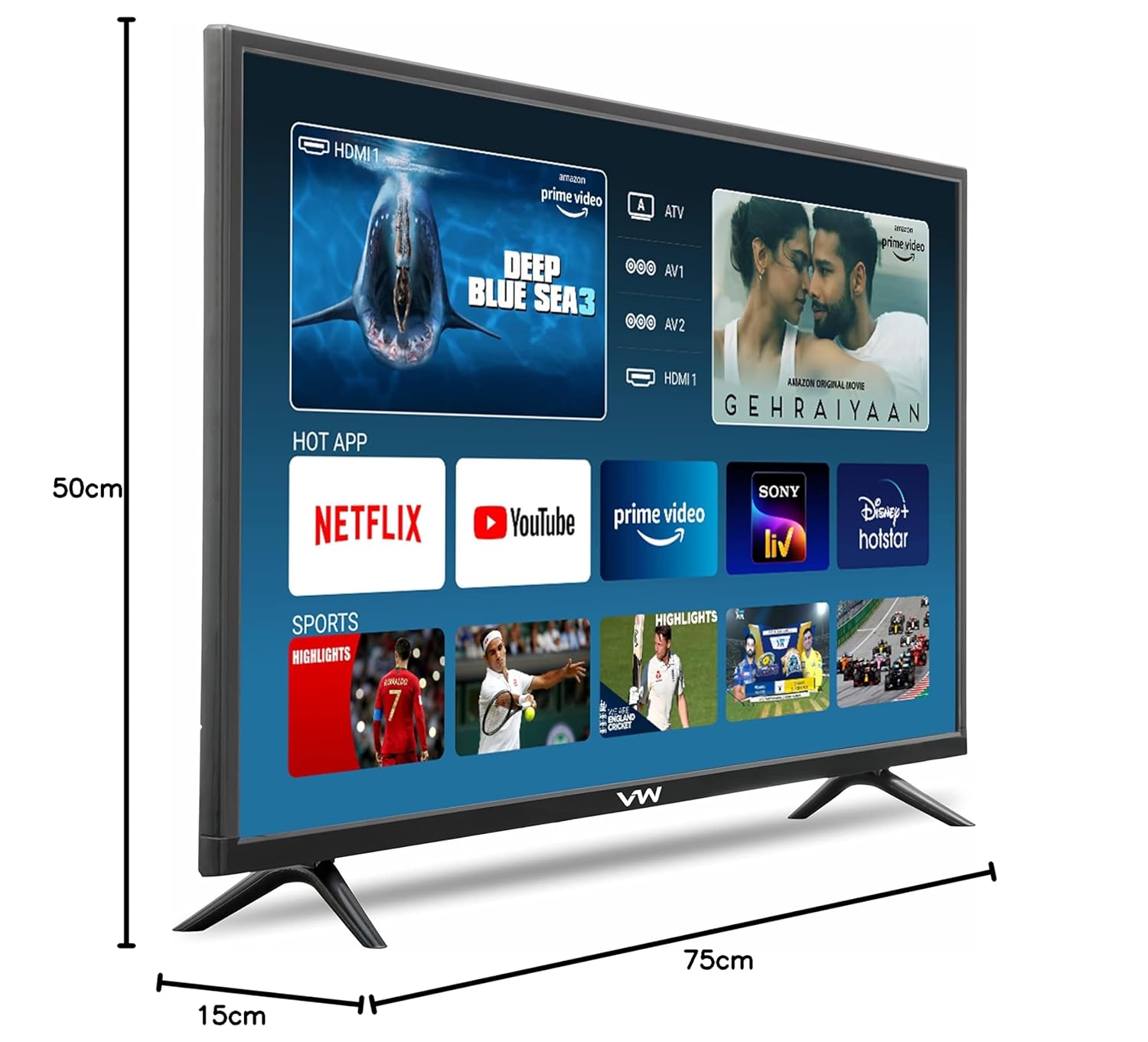 VW 80 cm (32 inch) Frameless Series HD Ready Android Smart LED TV Model VW32S