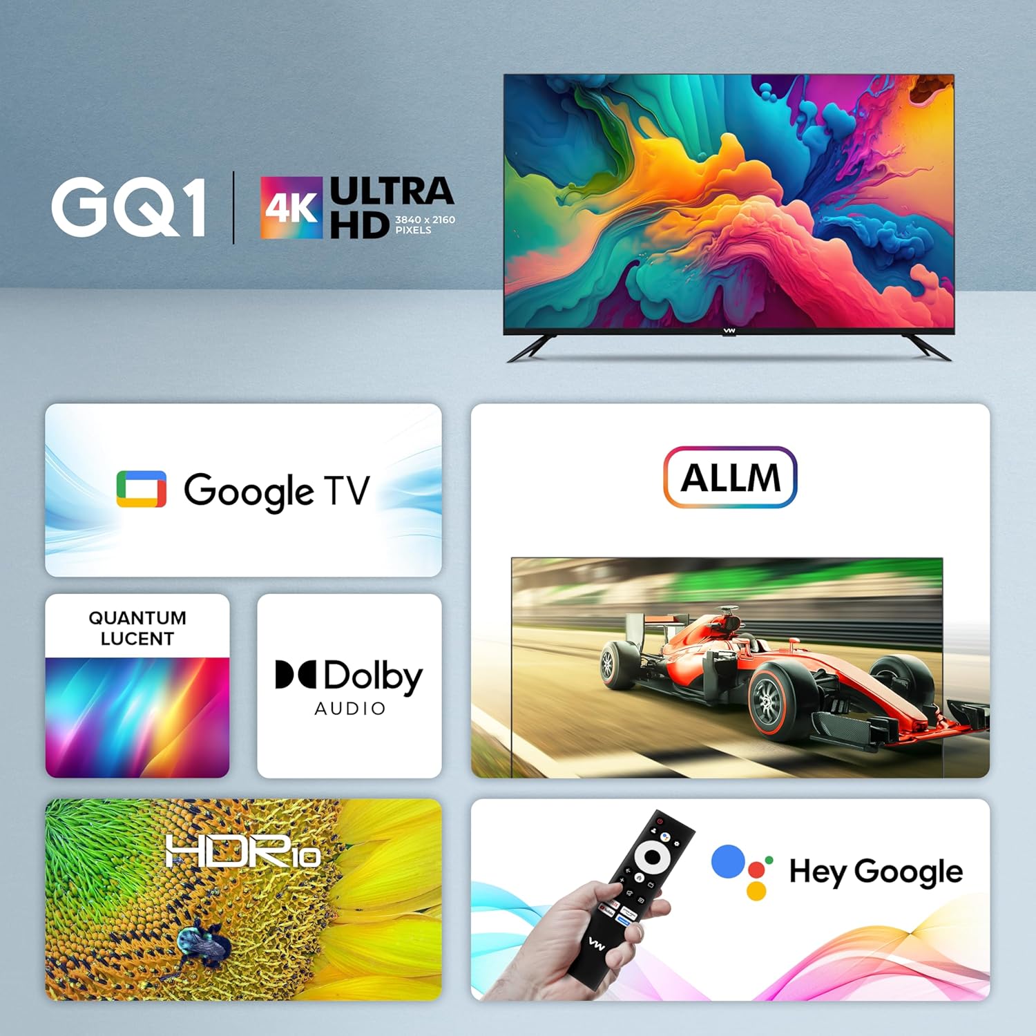 VW 140 cm (55 inch) Pro Series 4K Ultra HD Smart QLED Google TV Model VW55GQ1