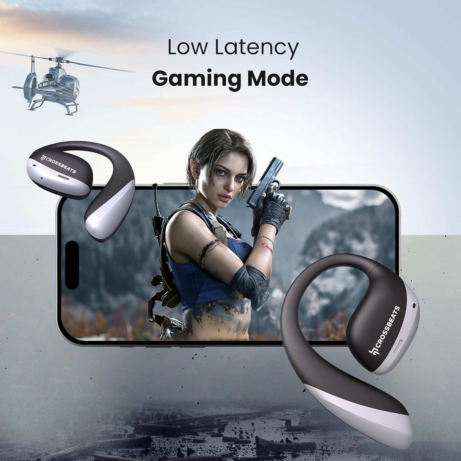 CrossBeats Arc Buds OWS Open Ear Wireless Earbuds