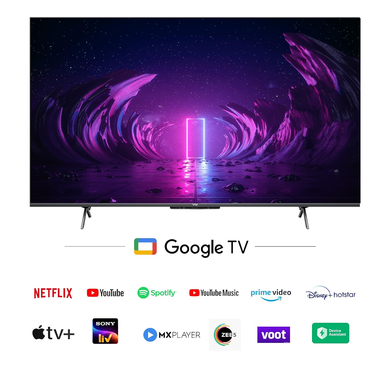 Vu 139 cm (55 inch) GloQLED Series 4K Ultra HD QLED Smart Google TV Model 55GLOQLED25