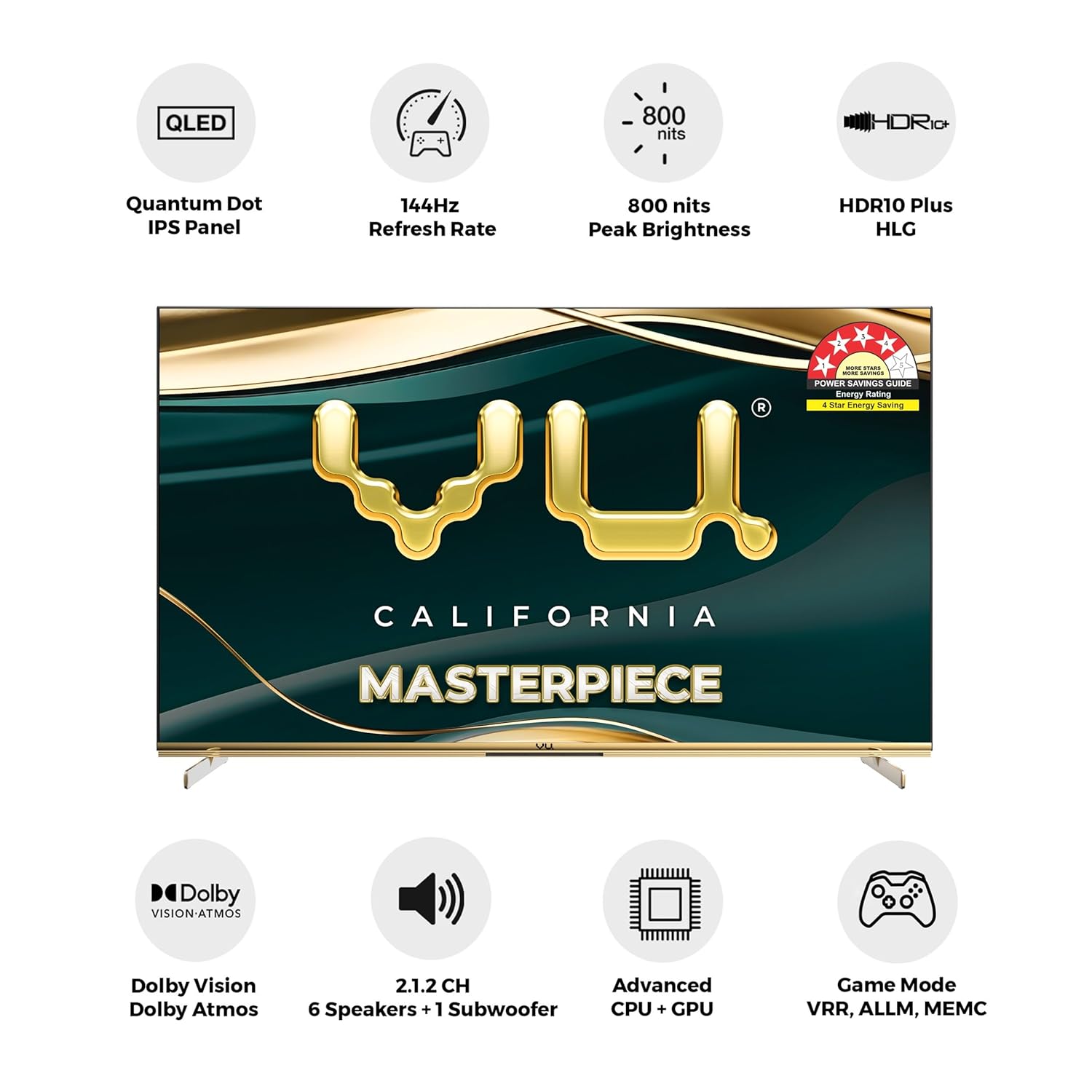 Vu 139 cm (55 inch) Masterpiece Frame Series 4K Ultra HD QLED Smart TV Model 55MASTERPIECE