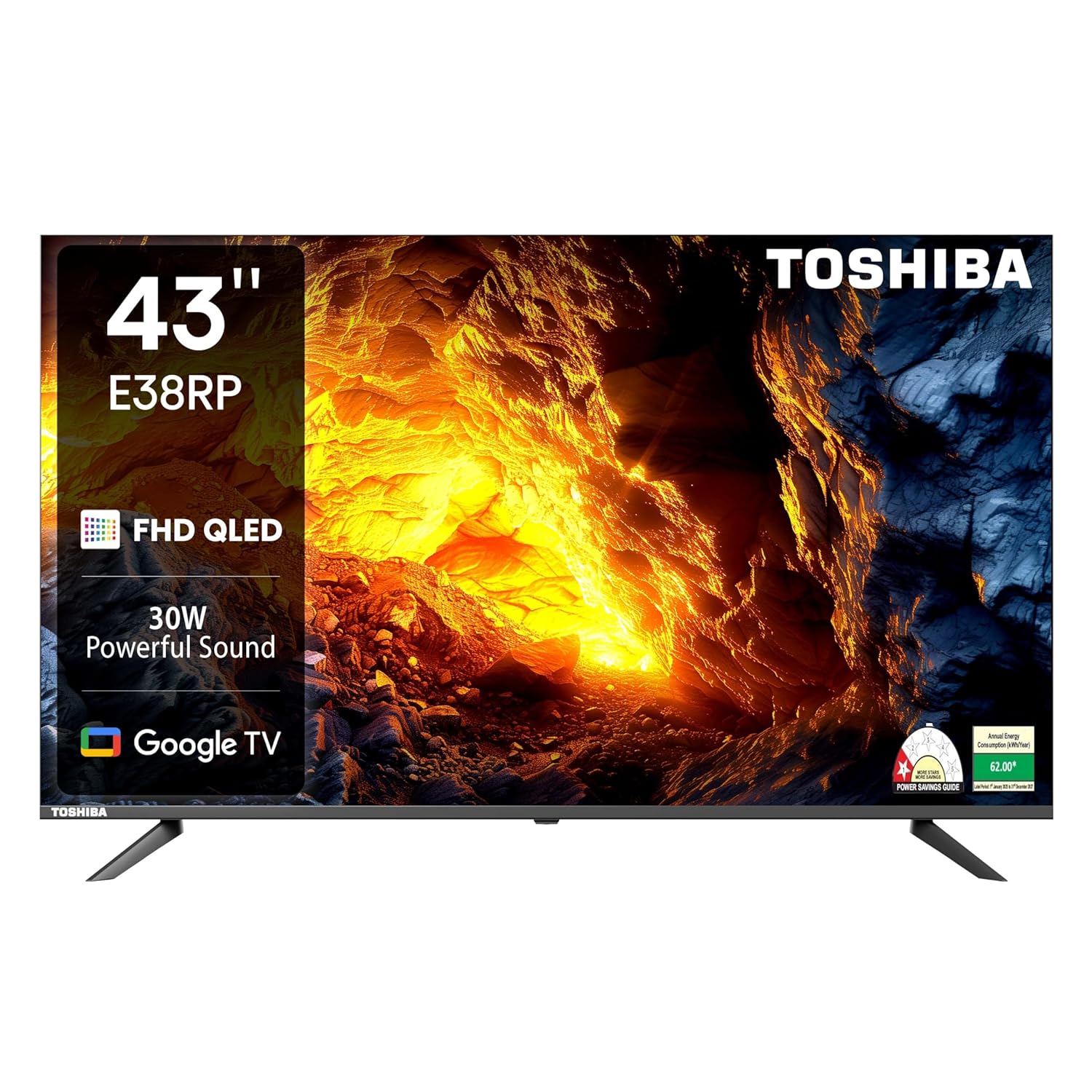 Toshiba 108 cm (43 inch) E38RP Series Full HD Ready Smart QLED Google TV Model 43E38RP