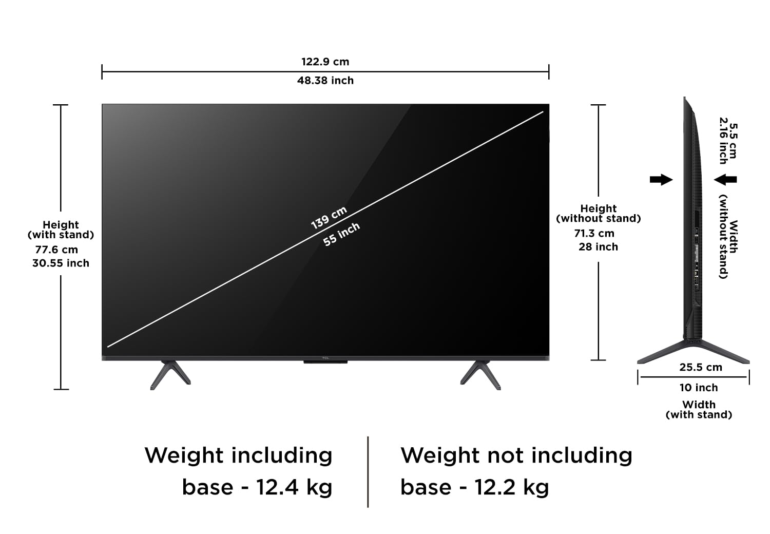 TCL 139 cm (55 inch) 4K UHD Smart QD-Mini LED Google TV Model 55Q6C