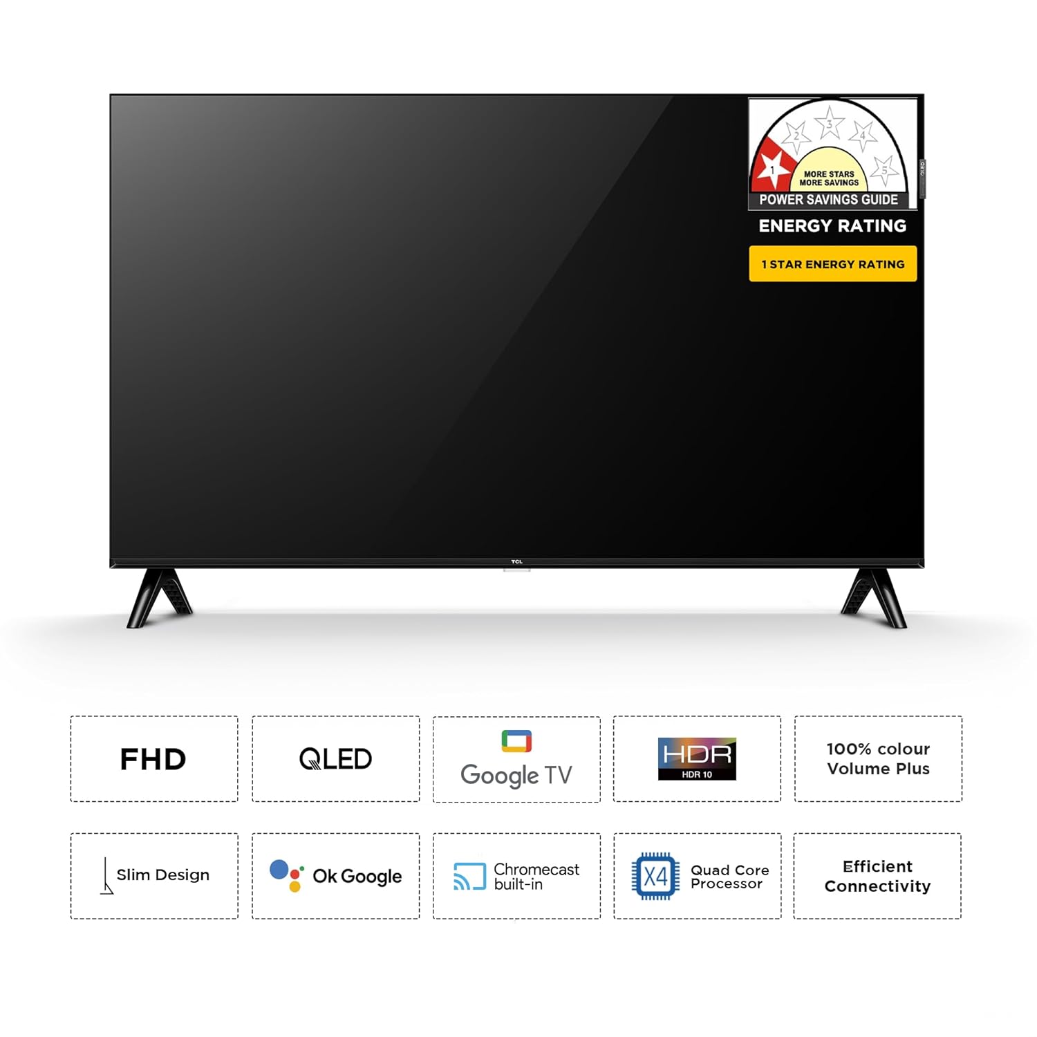 TCL 101 cm (40 inch) V5C Series Full HD Smart QLED Google TV Model 40V5C