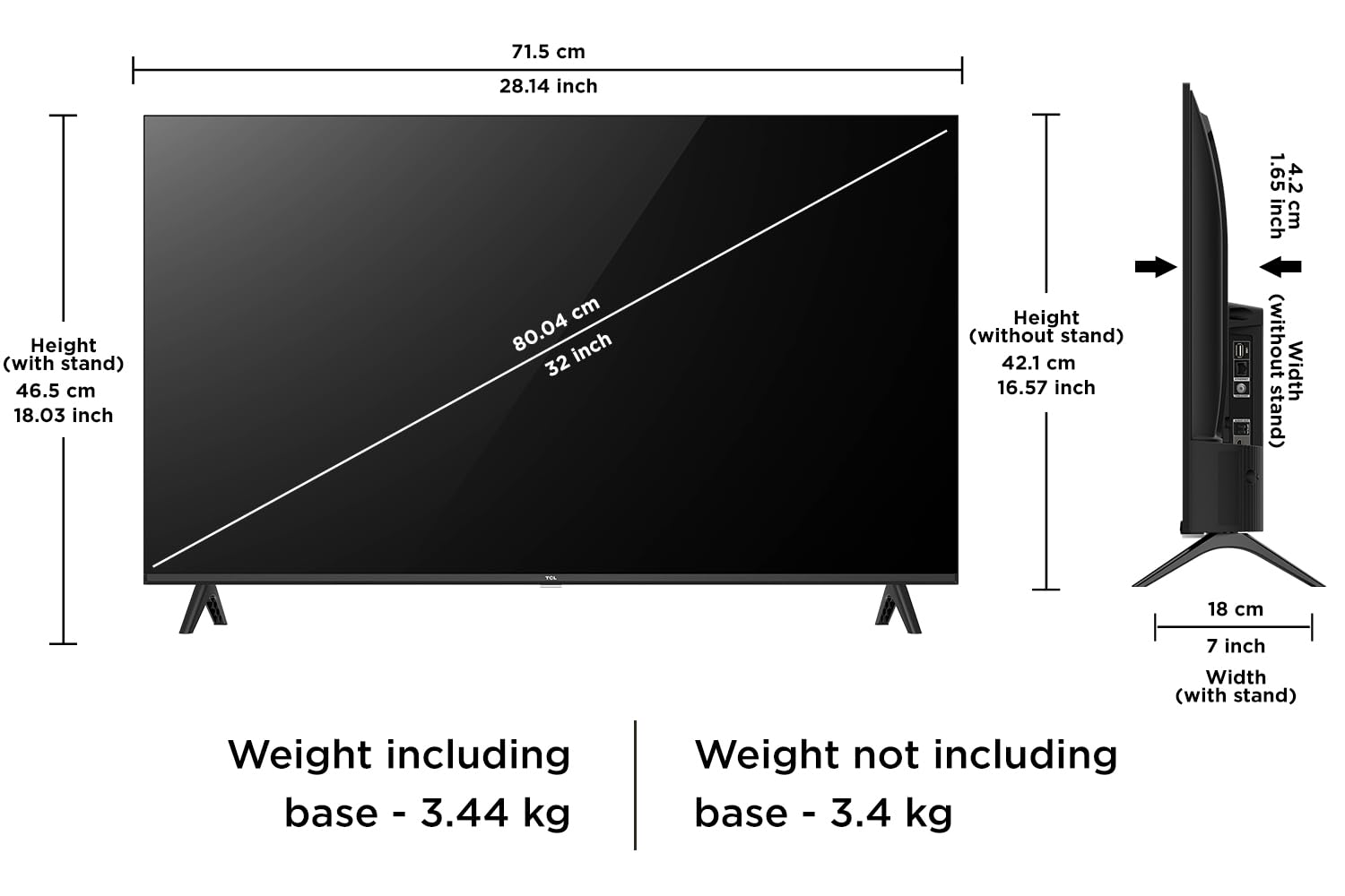 TCL 79.97 cm (32 inch) Metallic Bezel-Less S Series Full HD Smart Android LED TV Model 32S5500AF