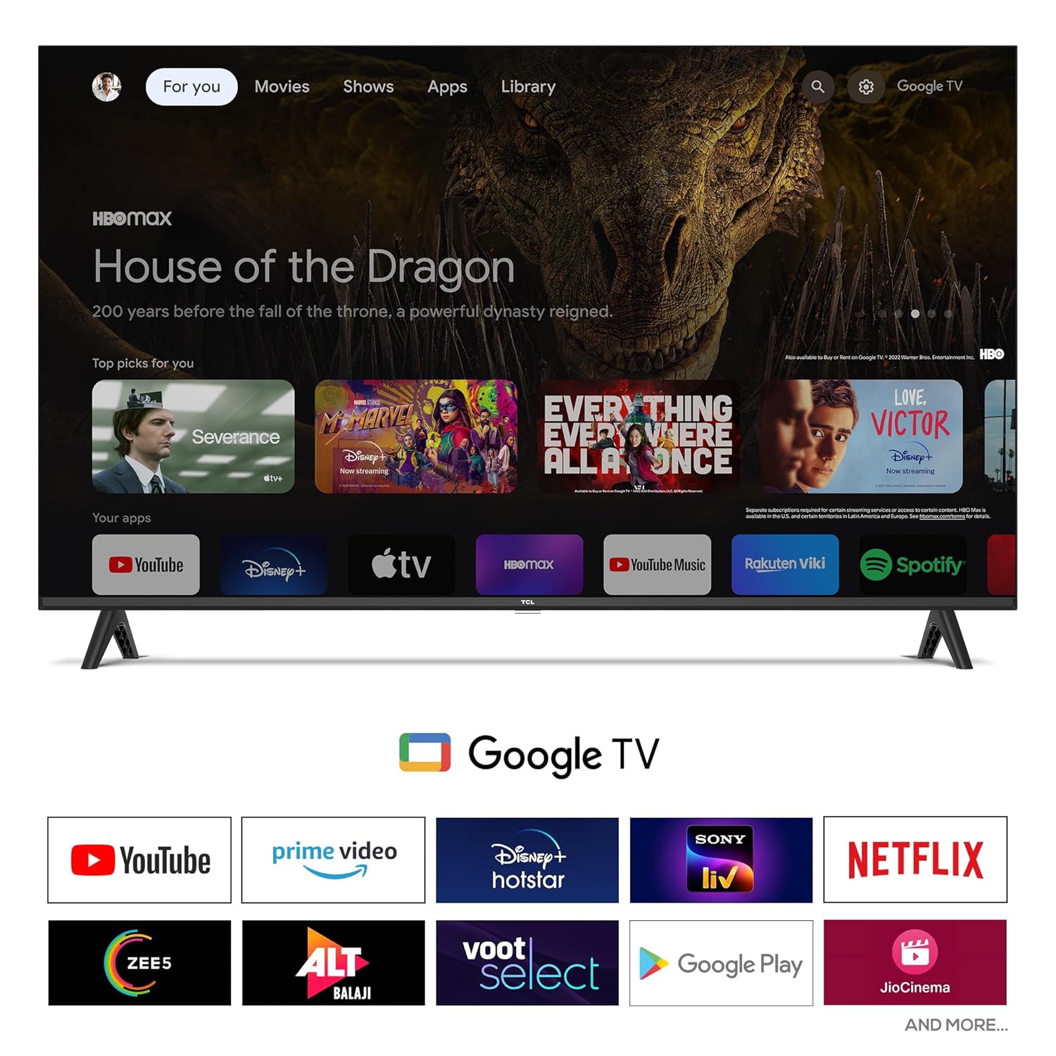 TCL 79.97 cm (32 inch) Metallic Bezel-Less S Series Full HD Smart LED Google TV Model 32S5500