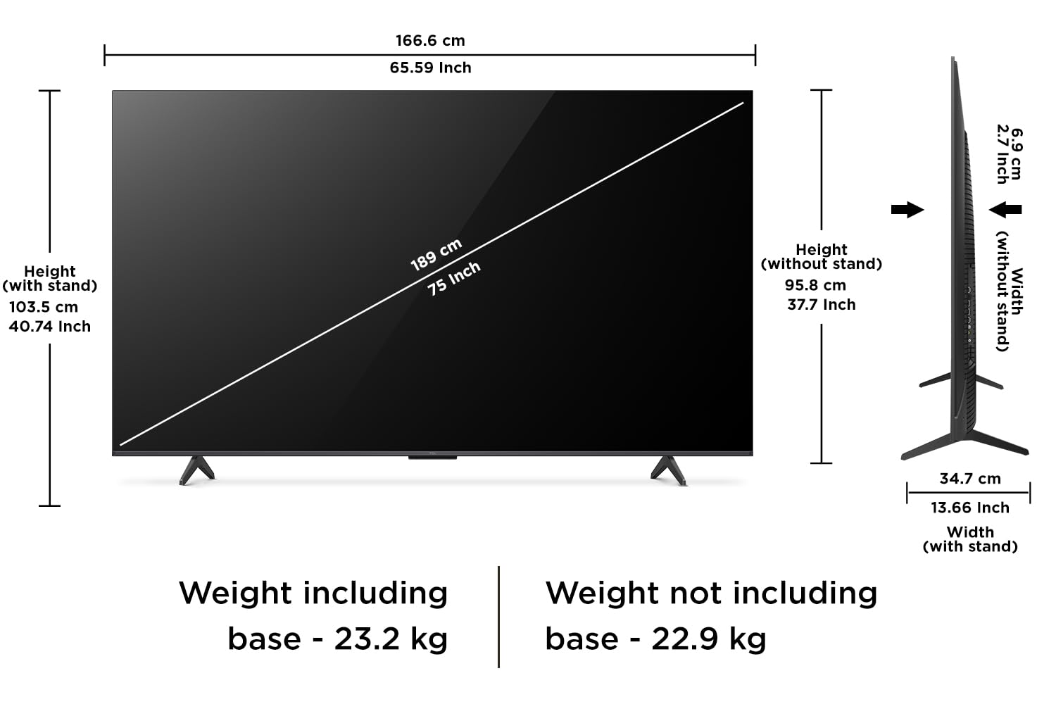 TCL 189 cm (75 inch) 4K Ultra HD Smart QLED Google TV Model 75P71B Pro