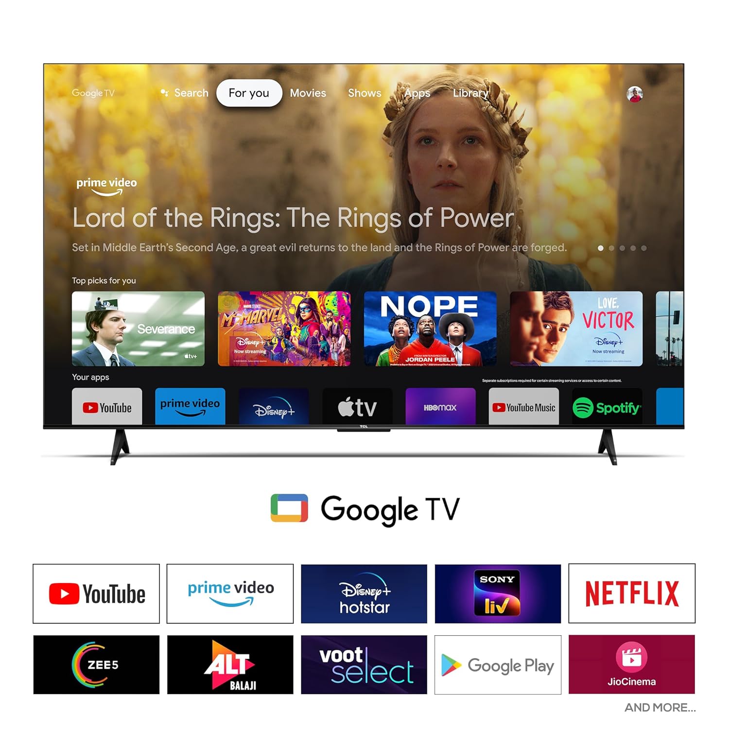 TCL 189 cm (75 inch) Metallic Bezel-Less Series 4K Ultra HD Smart LED Google TV Model 75V6B