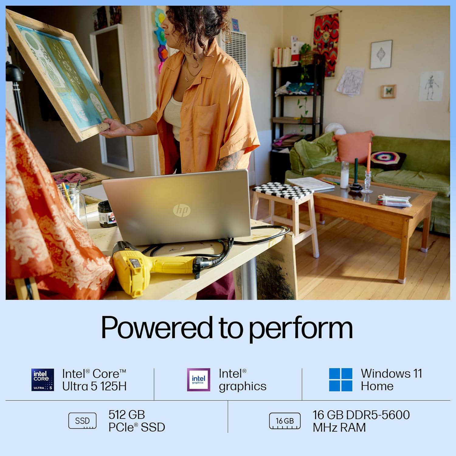 HP 15 Intel Core Ultra 5-125H AI Powered Laptop