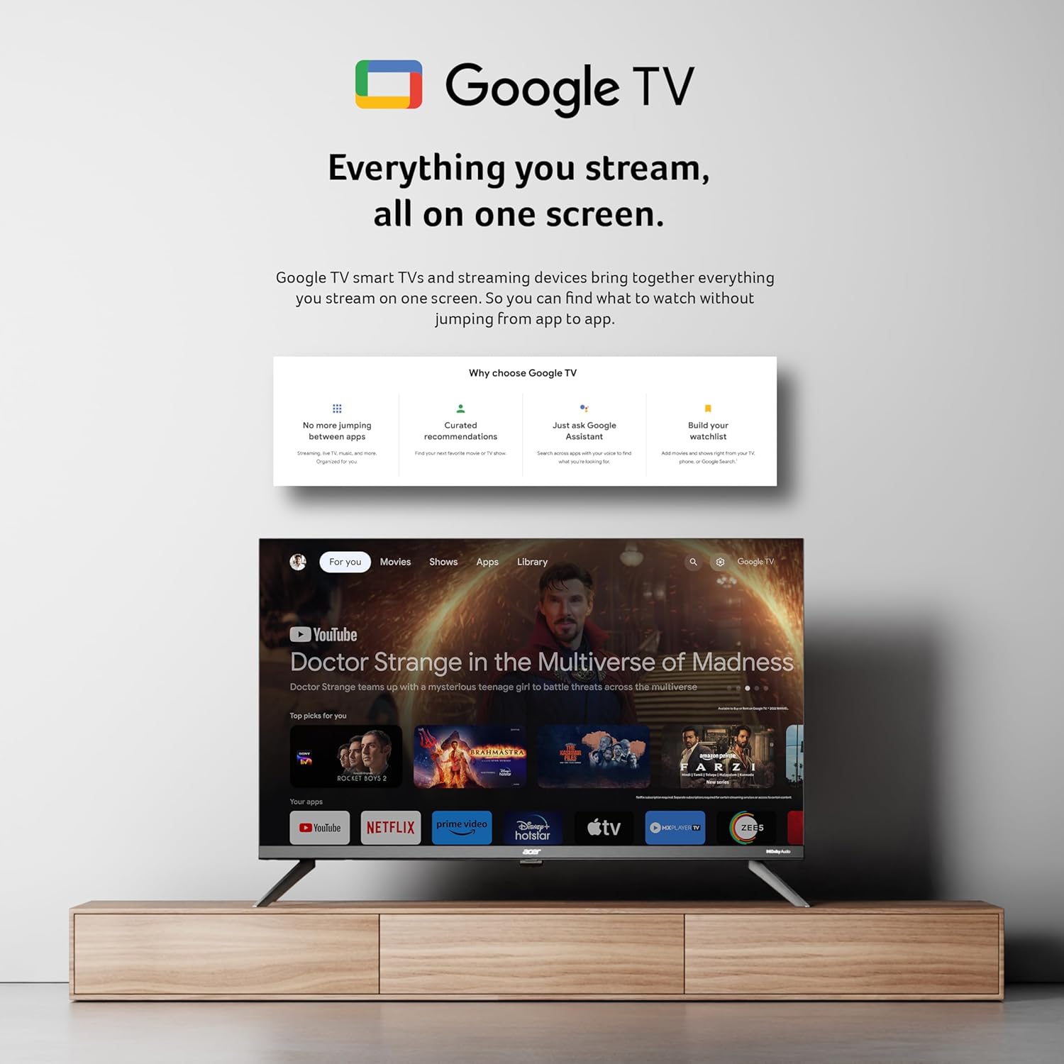 Acer 80 cm (32 inch) J Series HD Ready Smart Google LED TV