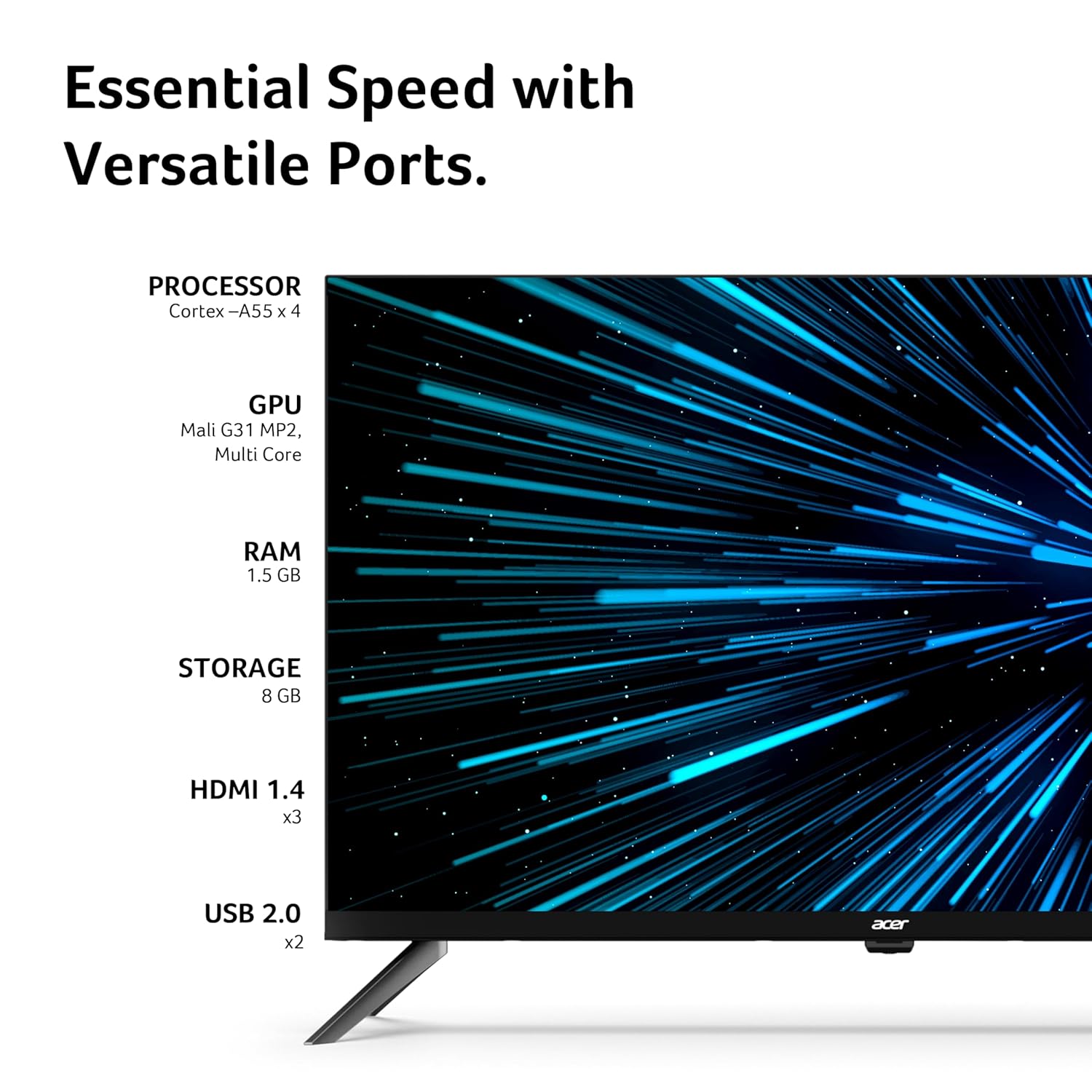Acer 80 cm (32 inch) J Series HD Ready Smart Google LED TV