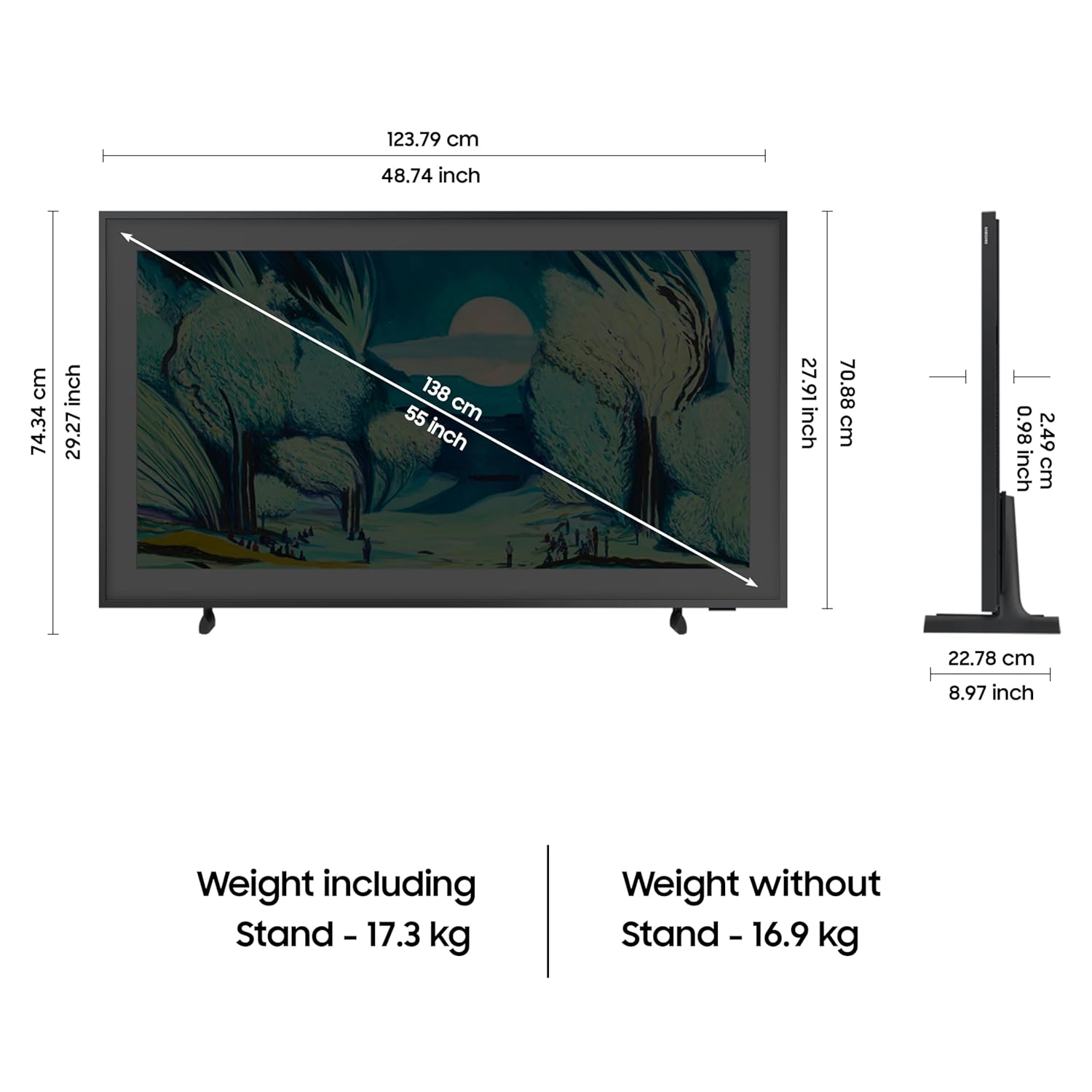 Samsung 138 cm (55 inch) The Frame Series 4K Ultra HD Smart QLED TV Model QA55LS03FAULXL