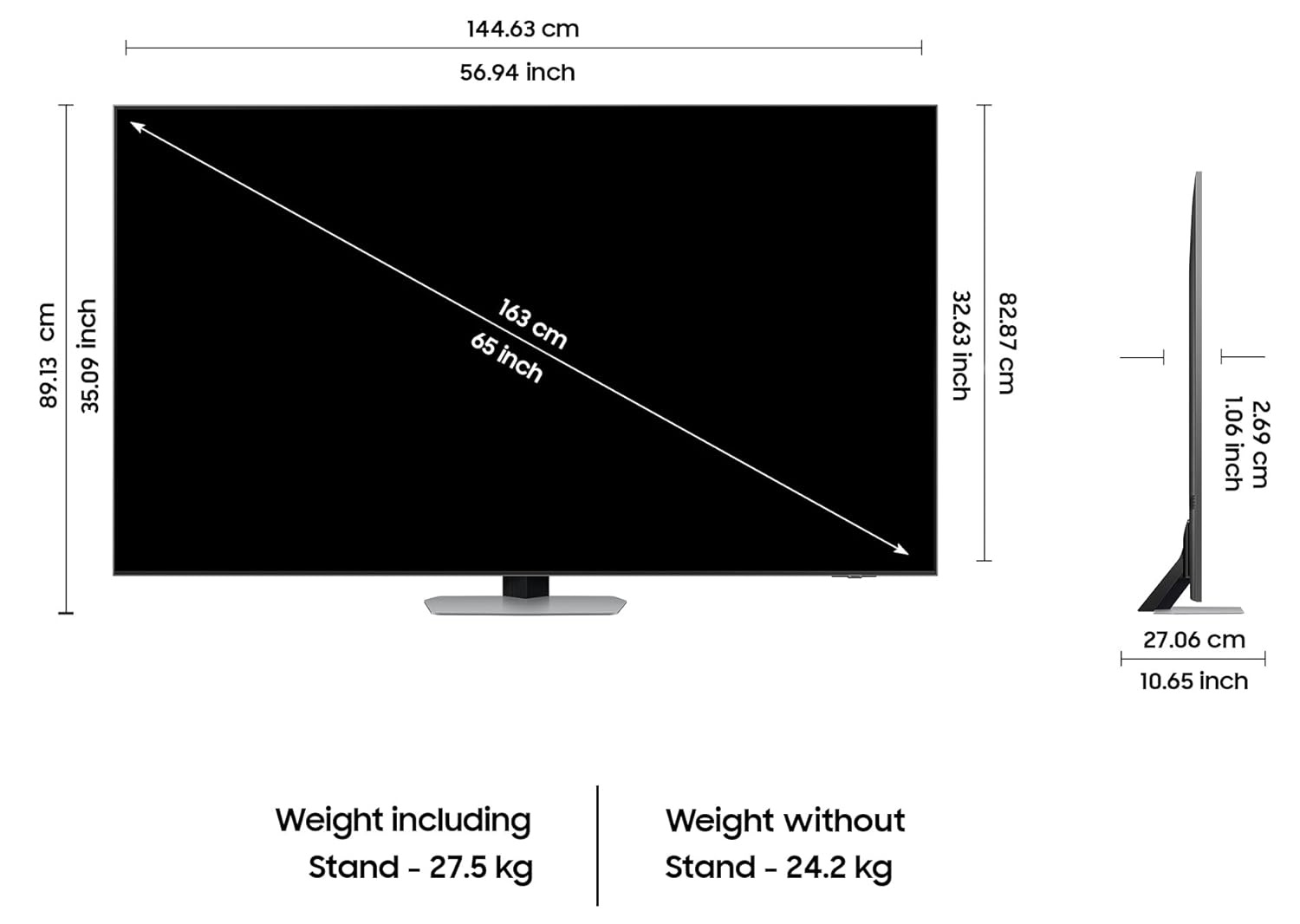 Samsung 163 cm (65 inch) 4K Ultra HD Mini LED AI Smart Neo QLED TV Model QA65QN90DAULXL