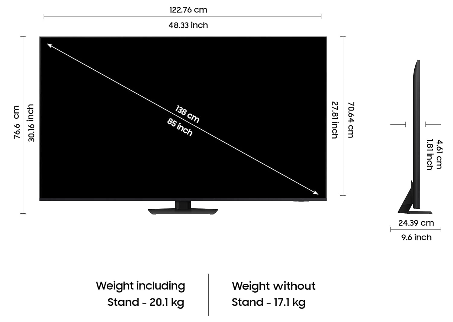Samsung 138 cm (55 inch) 4K Ultra HD Mini LED AI Smart Neo QLED TV Model QA55QN85DBULXL