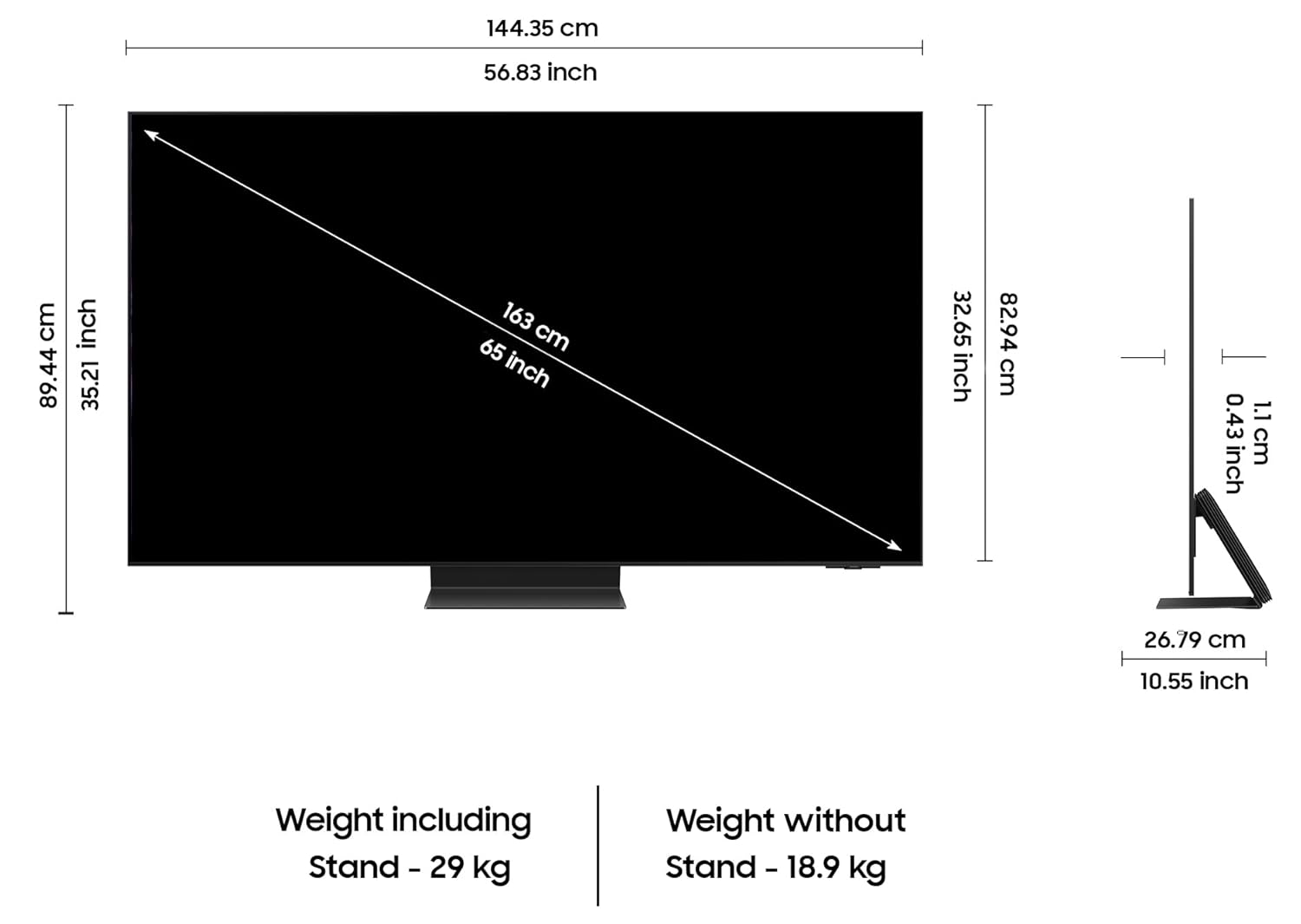 Samsung 163 cm (65 inch) 4K Ultra HD Smart OLED TV Model QA65S95DAULXL