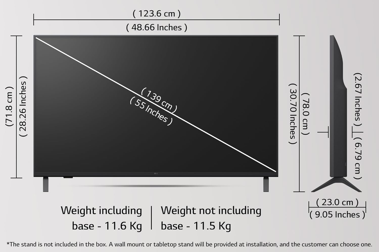 LG 139 cm (55 inch) UA82 Series 4K Ultra HD (3840 x 2160) Smart webOS LED TV Model 55UA82006LA