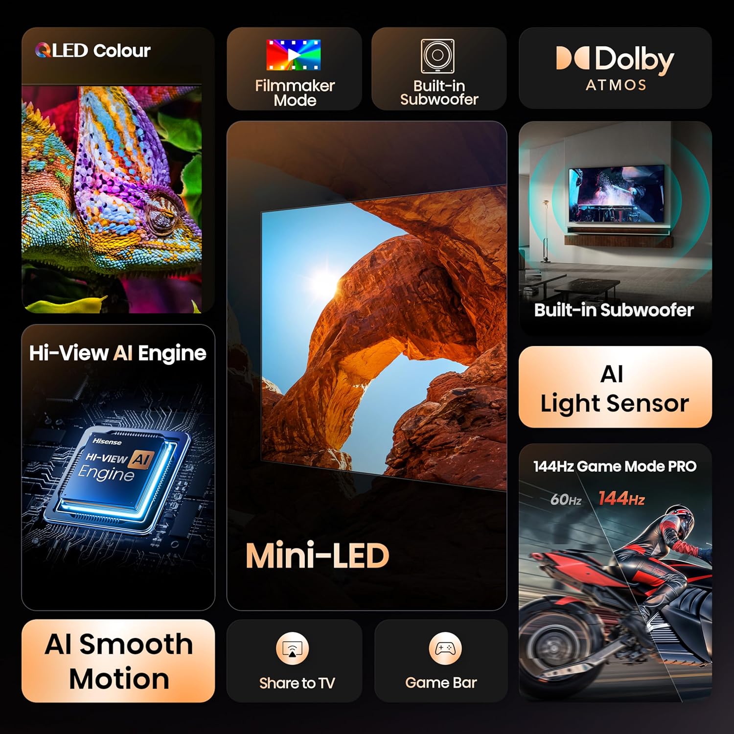 Hisense 189 cm (75 inch) U7Q Series 4K Ultra HD Smart QLED Mini LED TV Model 75U7Q