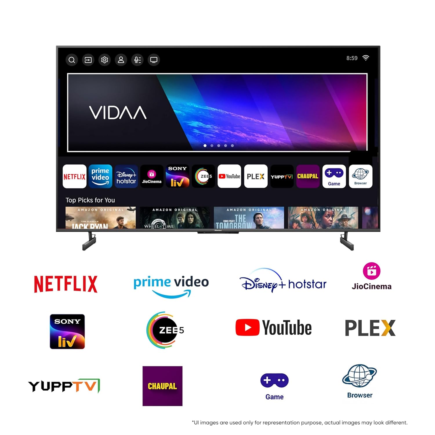 Hisense 139 cm (55 inch) 4K Ultra HD Smart Mini LED QLED TV Model 55U7K