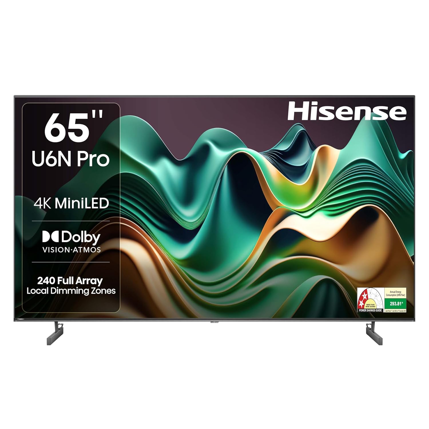 Hisense 164 cm (65 inch) U6N Pro Series 4K Ultra HD Smart QLED Mini LED TV Model 65U6N PRO