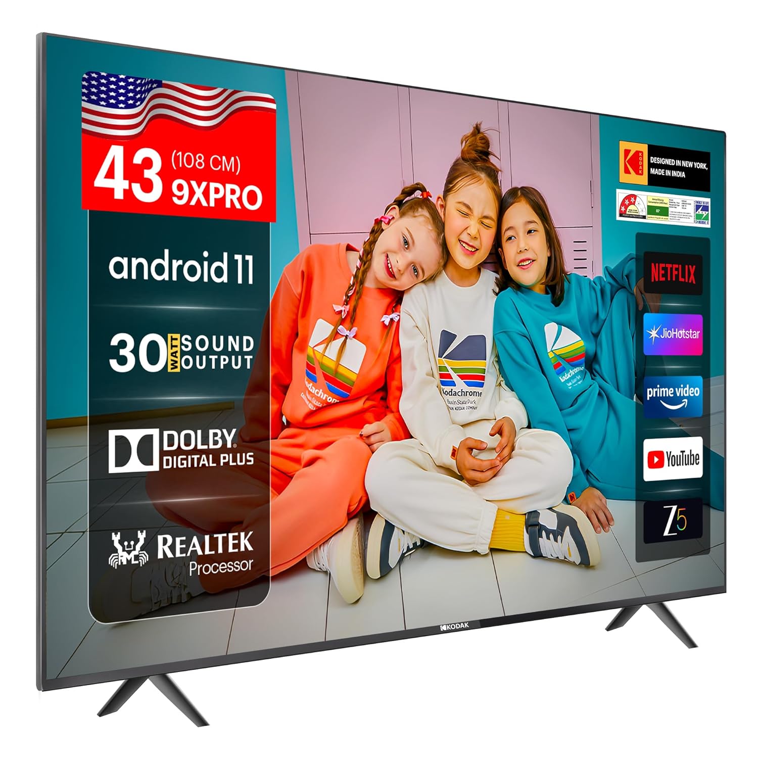 Kodak 108 cm (43 inch) 9XPRO Series Full HD Certified Android LED TV Model 439X5081
