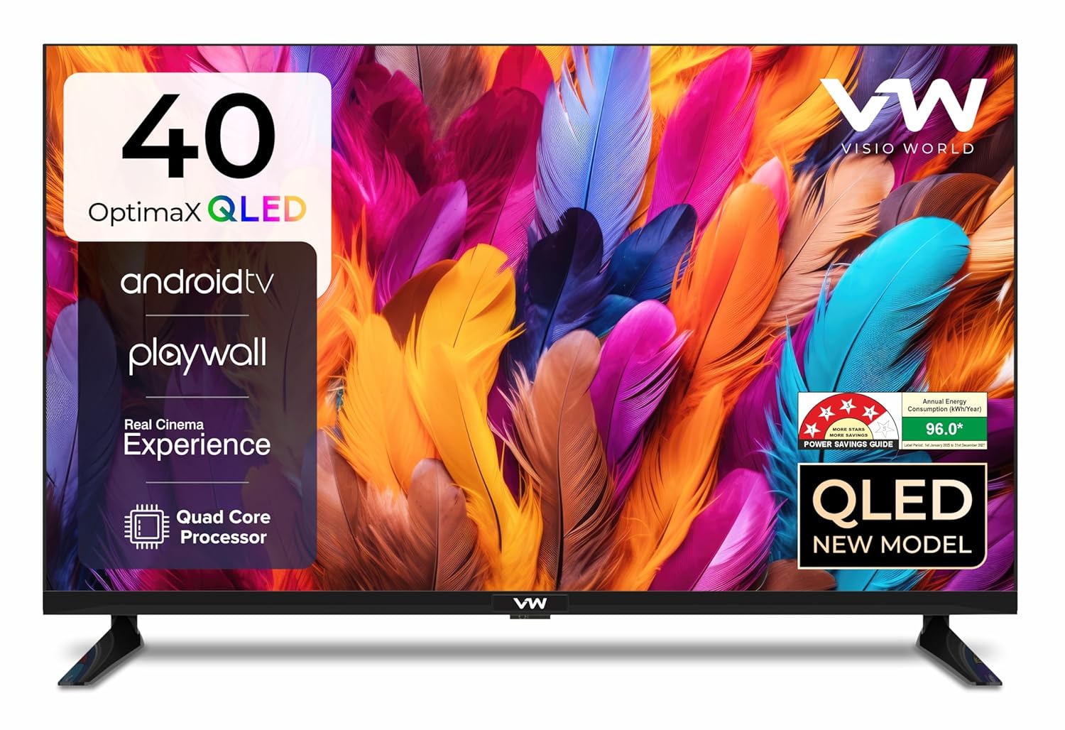 VW (Visio World) 101 cm (40 inch) OptimaX Series Full HD Smart QLED Android TV Model VW40AQ1