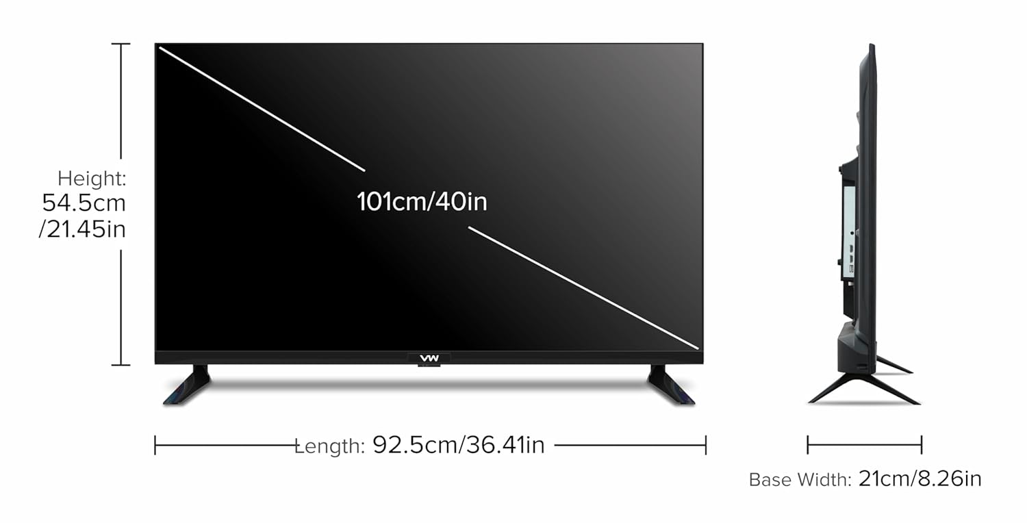 VW (Visio World) 101 cm (40 inch) OptimaX Series Full HD Smart QLED Android TV Model VW40AQ1