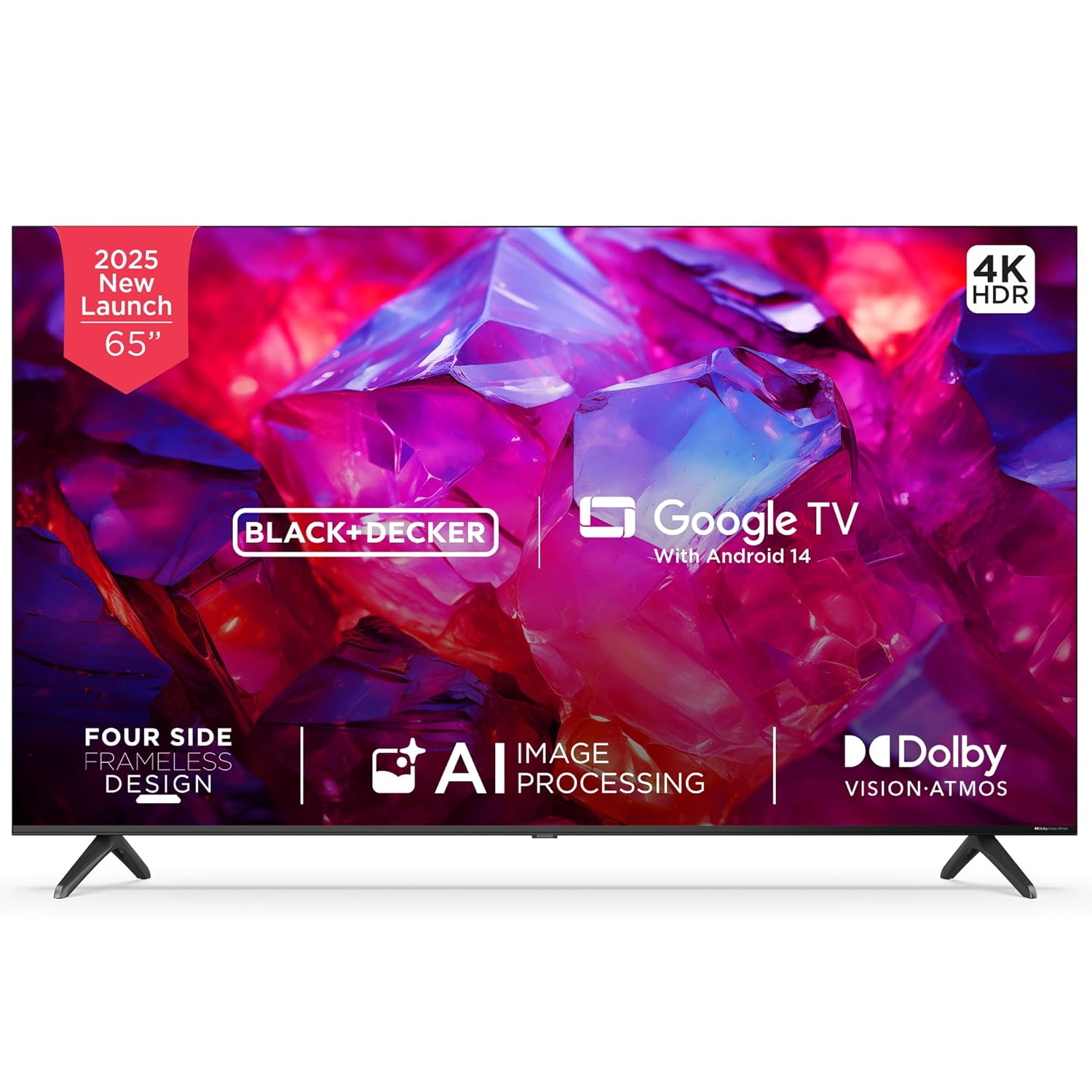 BLACK+DECKER 164 cm (65 inch) A1 Series 4K Ultra HD LED Smart Google TV Model BXTVGU65UD2875ATIN