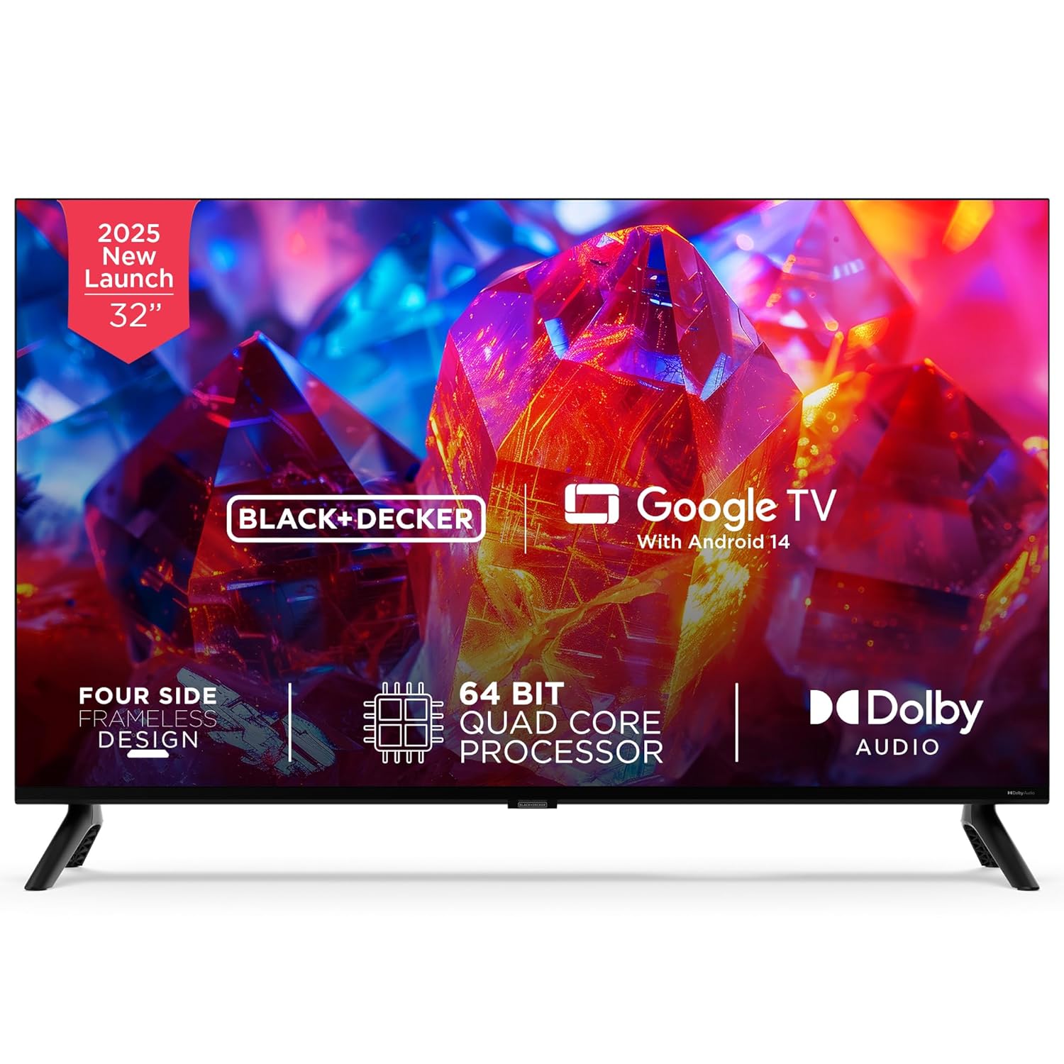 BLACK+DECKER 80 cm (32 inch) A1 Series HD Ready LED Smart Google TV Model BXTVGU32HD2841ATIN