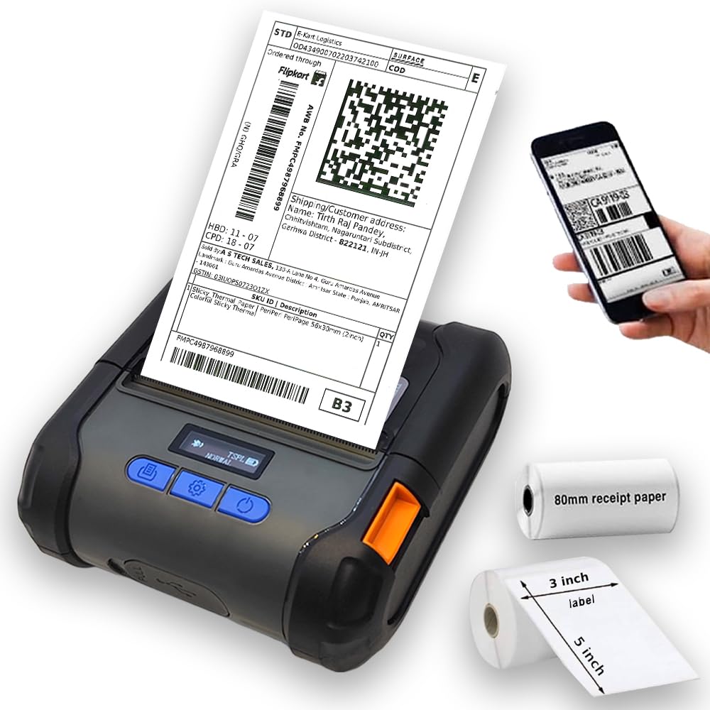 PeriPeri 3Inch Heavy Duty BT Receipt + Label Thermal Printer