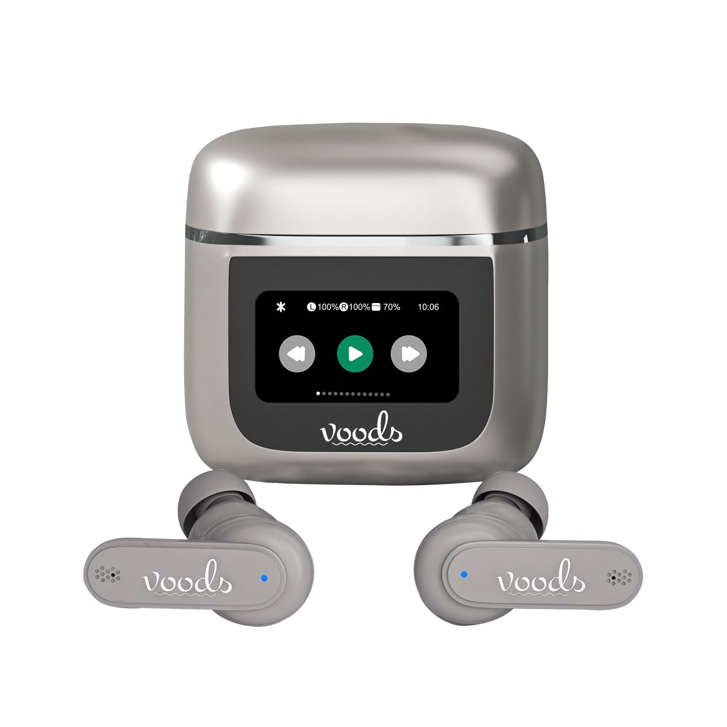 Voods V Ultra Airbuds, On Case Display Touch Screen Earbuds