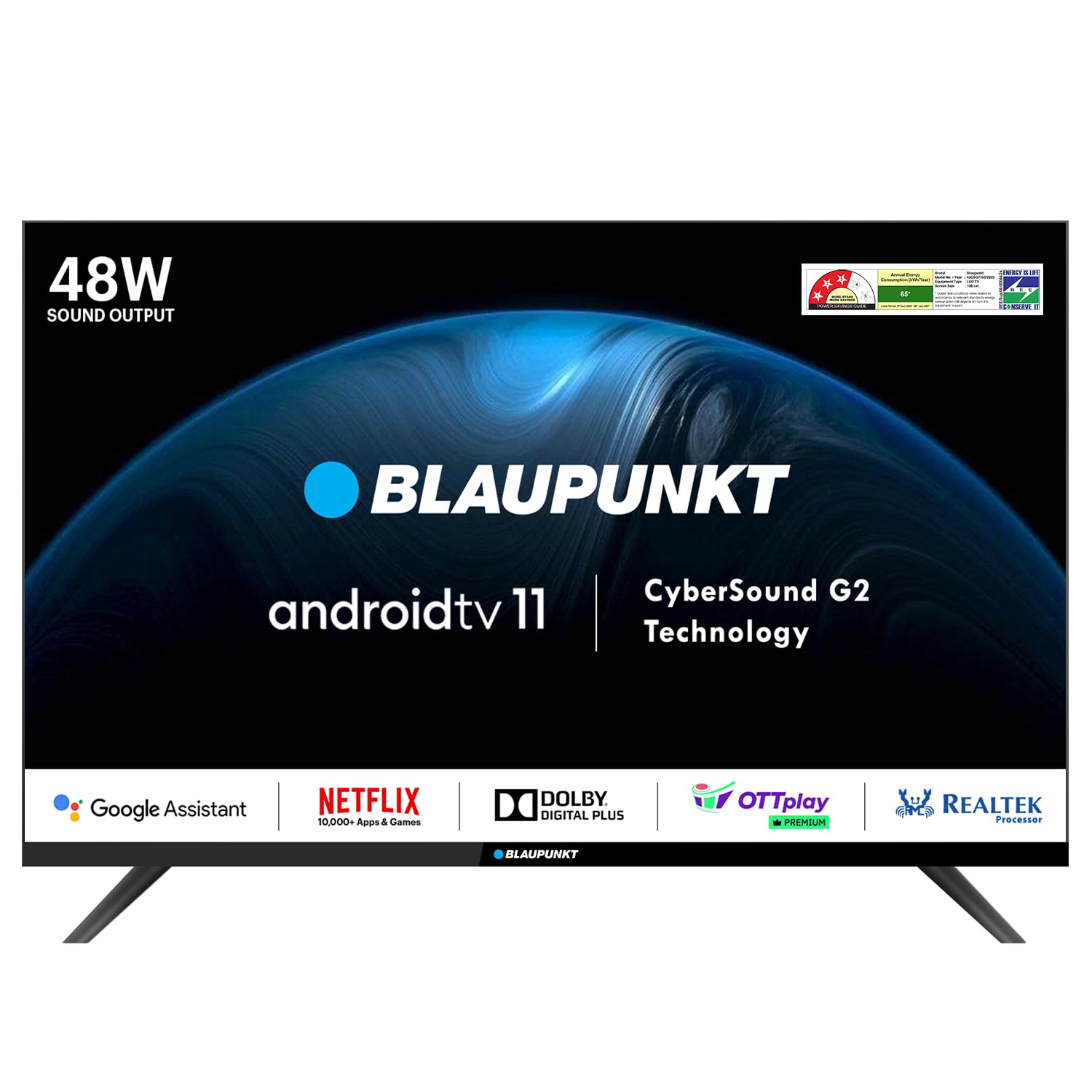 Blaupunkt CyberSound G2 Series 108 cm (43 inch) Full HD LED Smart Android TV 2023 Edition with Dolby Digital Plus Model 43CSG7105