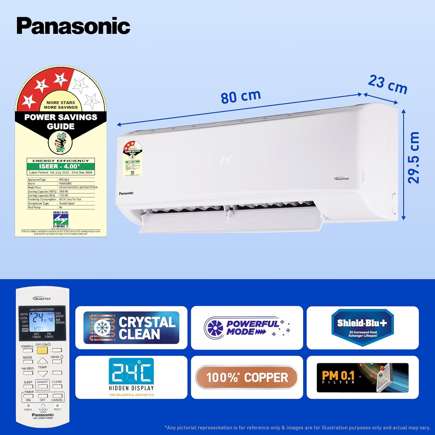 Panasonic SU12AKY3T 1.0 Ton 3 Star Inverter Split AC